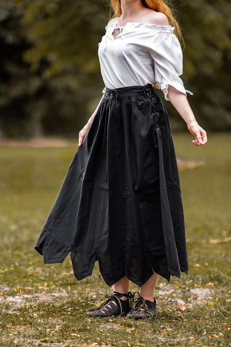 Falda medieval con bordado "Svenja" Negro L/XL