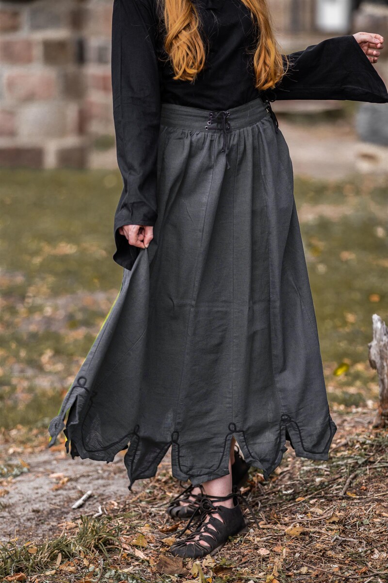 Mittelalterrock mit Stickerei "Svenja" Blau XXXL