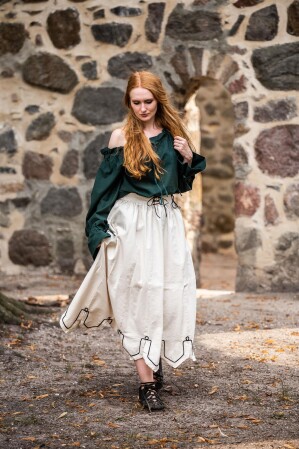 Falda medieval con bordado "Svenja" Natural S/M