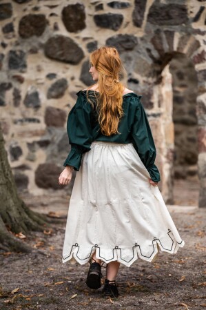 Falda medieval con bordado "Svenja" Natural S/M