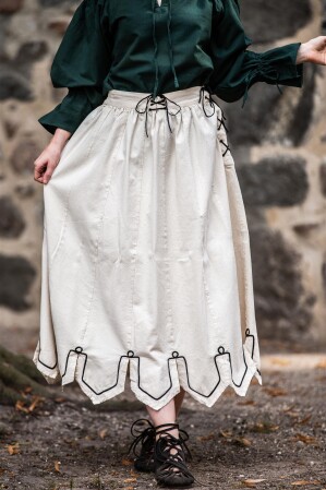 Falda medieval con bordado "Svenja" Natural S/M