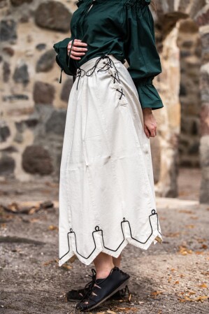 Falda medieval con bordado "Svenja" Natural L/XL