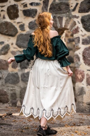 Falda medieval con bordado "Svenja" Natural L/XL
