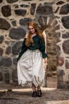 Falda medieval con bordado "Svenja" Natural L/XL