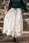 Falda medieval con bordado "Svenja" Natural XXL