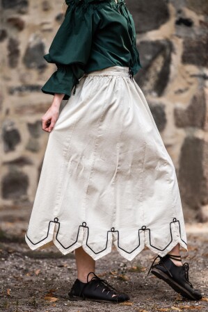 Falda medieval con bordado "Svenja" Natural XXXL