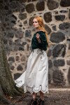 Falda medieval con bordado "Svenja" Natural XXXL