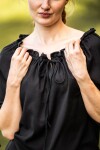 Camicetta medievale a maniche corte "Vera" Nero XS