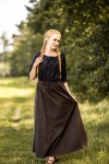 Blusa medieval de manga corta "Vera" Negro S
