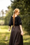 Blusa medieval de manga corta "Vera" Negro S