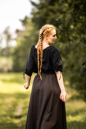 Medieval short sleeve blouse "Vera" Black M