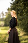 Medieval short sleeve blouse "Vera" Black XL