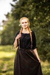 Medieval short sleeve blouse "Vera" Black XXXL
