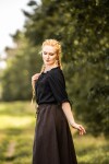 Medieval short sleeve blouse "Vera" Black XXXL