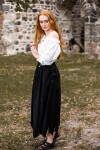 Blusa medieval de manga corta "Vera" Blanco S