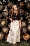 Mittelalter Kurzarmbluse "Vera" Dunkelbraun XS