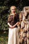 Mittelalter Kurzarmbluse "Vera" Dunkelbraun M