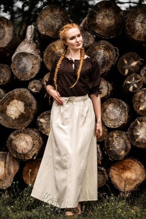 Medieval short sleeve blouse "Vera" Dark brown XL