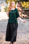 Blusa medieval de manga corta "Vera" Verde XS