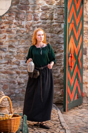 Blouse médiévale à manches courtes "Vera" Vert S