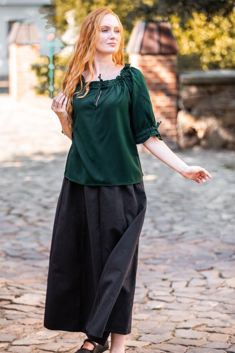Medieval short sleeve blouse "Vera" Green XL