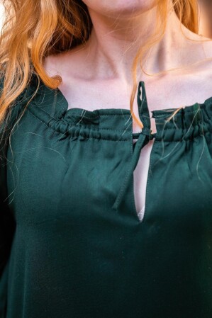 Medieval short sleeve blouse "Vera" Green XL