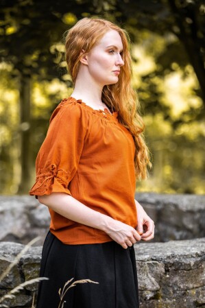 Mittelalter Kurzarmbluse "Vera" Rost L