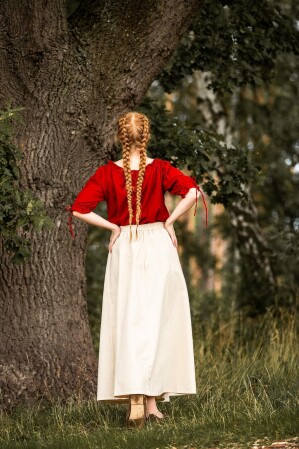 Blusa medieval de manga corta "Vera" Roja XS