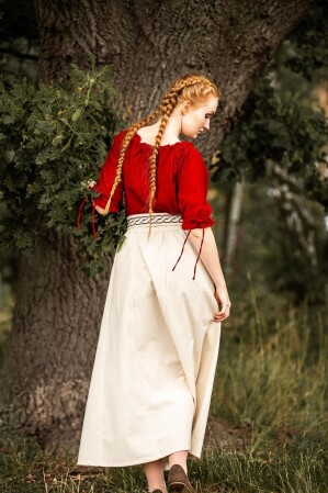 Blusa medieval de manga corta "Vera" Roja XS