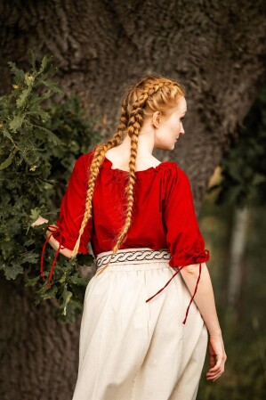 Blusa medieval de manga corta "Vera" Roja XS
