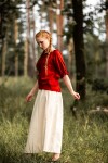 Blusa medieval de manga corta "Vera" Roja XS
