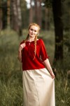 Blusa medieval de manga corta "Vera" Roja S