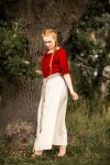 Medieval short sleeve blouse "Vera" Red XL