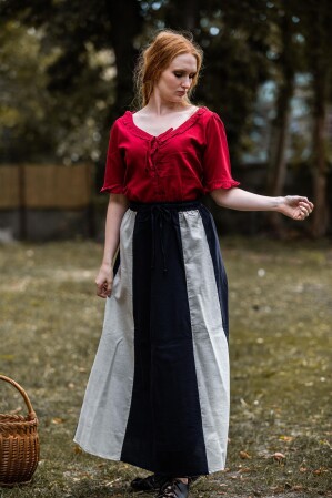 Kurzarm-Rüschenbluse "Bea" Bordeaux XXL