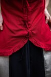 Kurzarm-Rüschenbluse "Bea" Bordeaux XXL