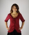 Mittelalter Kurzarmbluse "Gabriela" Rot XXXL