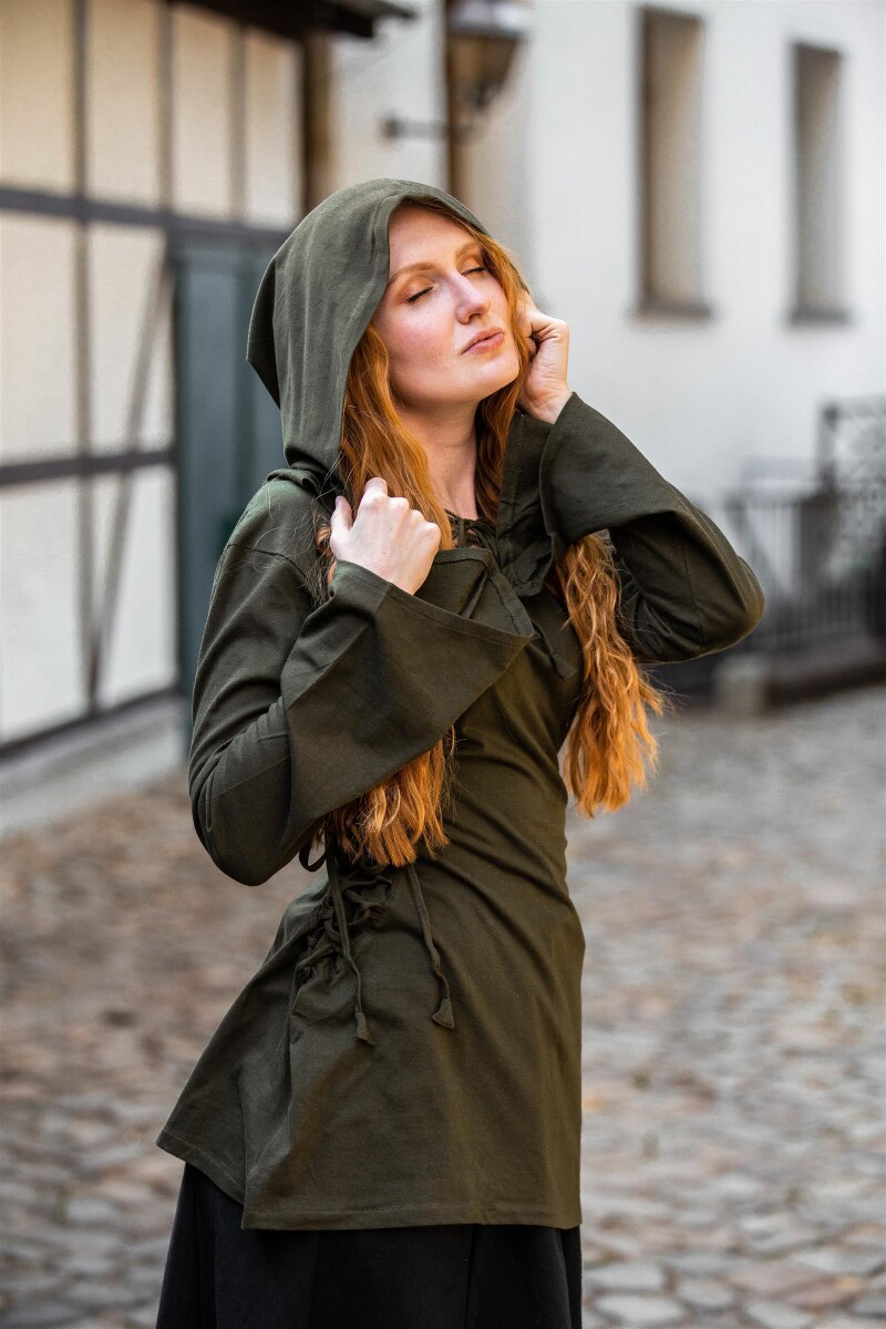 Dessus dentelé "Lea" - Vert olive M