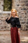 Camicetta medievale "Morgan" Nero S