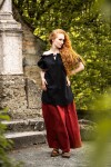 Mittelalter Kurzarmbluse "Verena" Schwarz XL