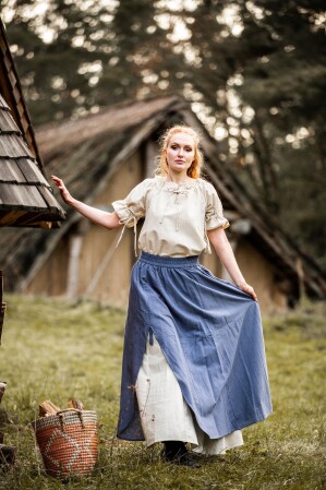 Mittelalter Kurzarmbluse "Verena" Natur M