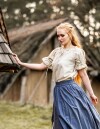 Mittelalter Kurzarmbluse "Verena" Natur XL
