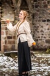 Klassische mittelalter-Baumwollbluse "Coletta" Natur XXXL