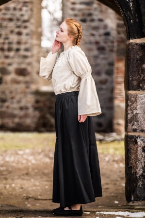Clásica blusa medieval de algodón "Coletta" Natural XXL