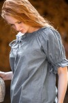 Medieval short sleeve blouse "Verena" Dove blue XXXL
