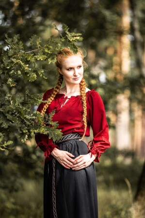 Medieval Blouse "Edith" Red XS