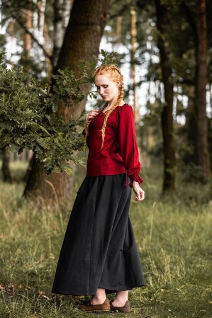 Medieval Blouse "Edith" Red XS