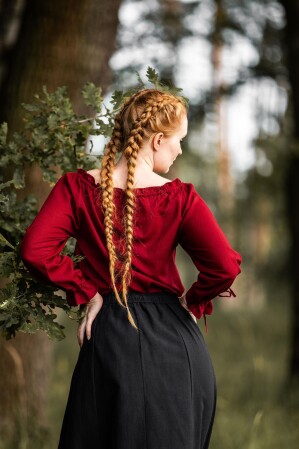 Blouse médiévale "Edith" Rouge S
