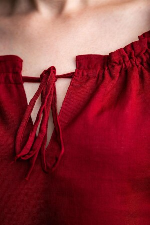 Camicetta medievale "Edith" Rosso XXXL
