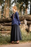 Blouse médiévale "Tilda" Bleu L
