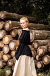 Klassische Mittelalterbluse "Emma" Schwarz S/M